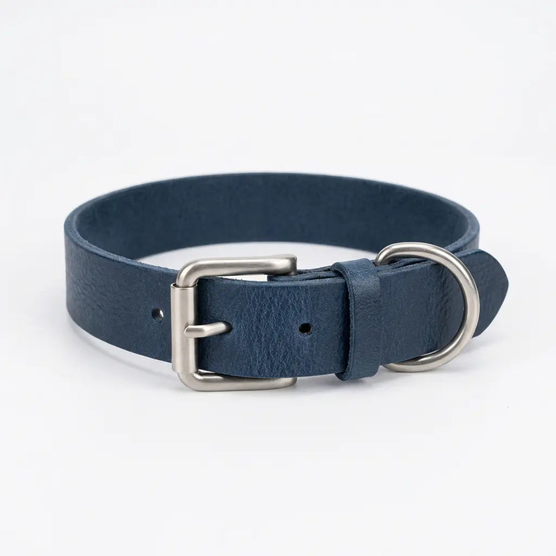 Litchi Grain Genuine-Leather Dog Collar