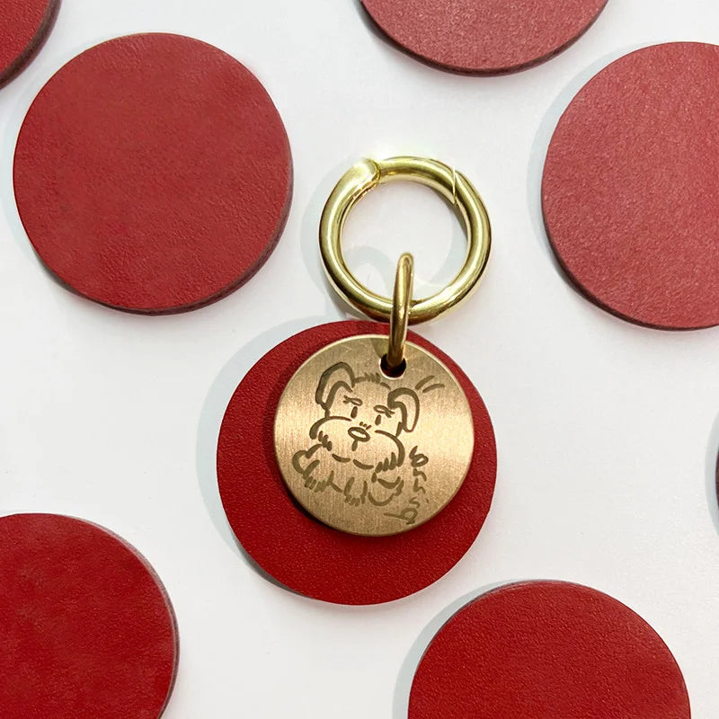 Heart-shaped pet ID tag with personalized date and pet silhouette