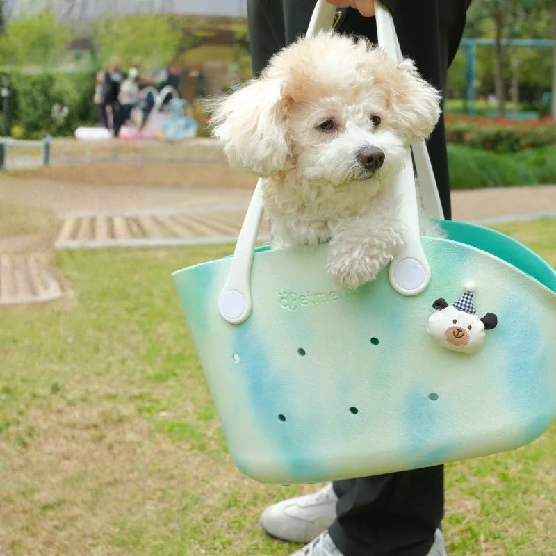 Pet tote bag ergonomic handle design for comfortable carrying