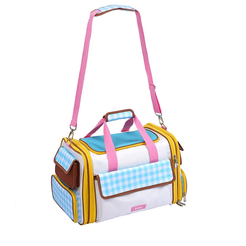 Expandable Pet Travel Bag - Multi-Function Crossbody Carrier for Cats & Small Dogs