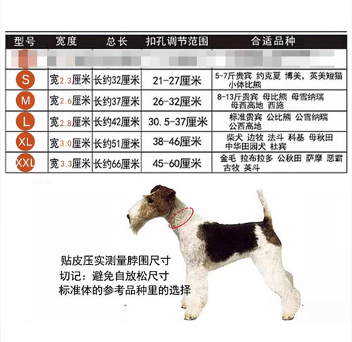 Snowflake bow collar size guide: S/M/XL neck circumference, collar width, and recommended breeds