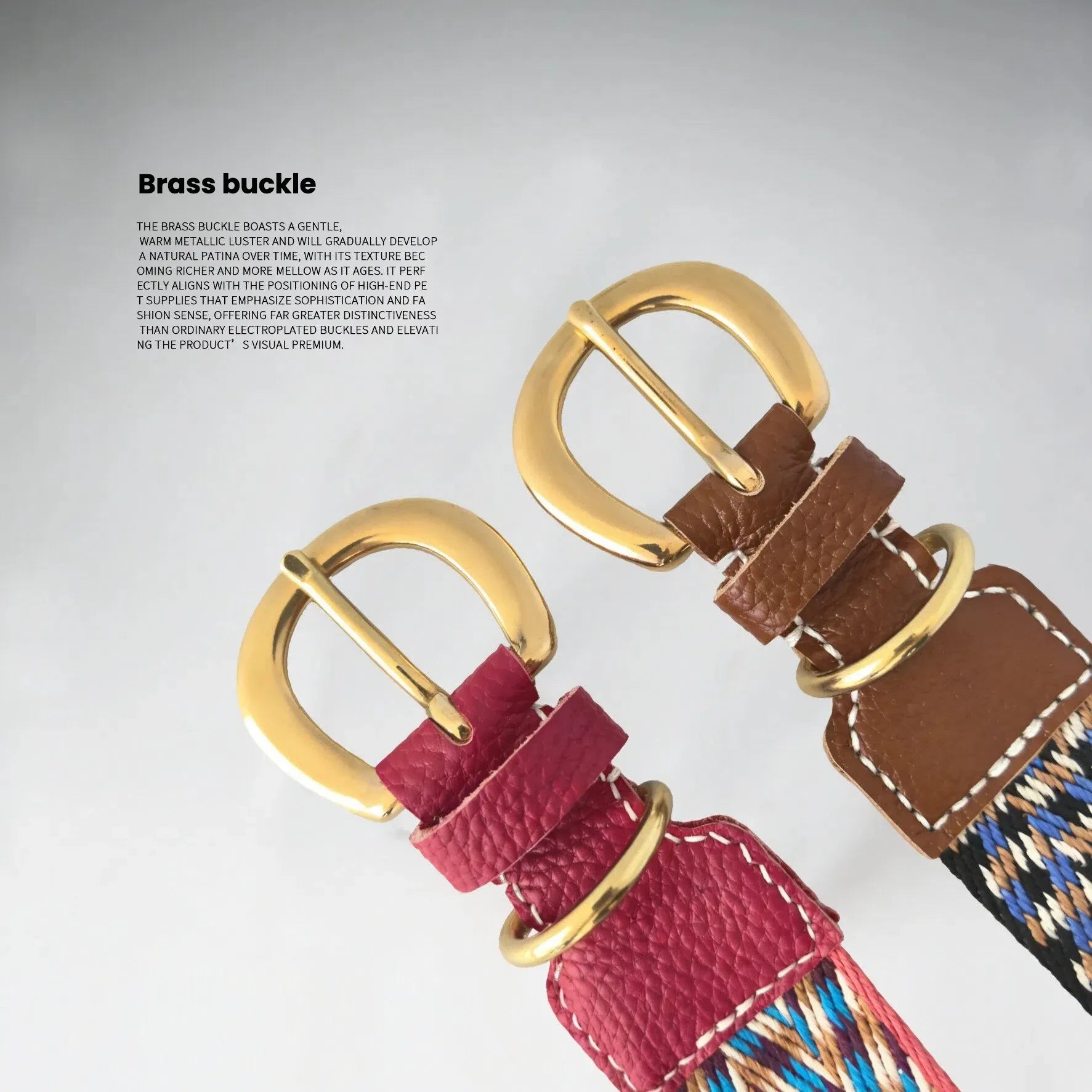 Premium Woven Artisan Dog Collar with Genuine Leather Accents